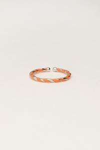 My jewellery Gedraaide ring met oranje