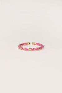 My jewellery Gedraaide ring met roze