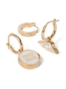 Miu Miu enamel-embellished earrings (set of three) - Goud