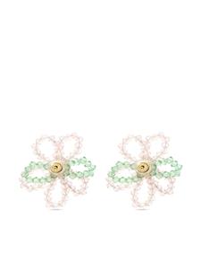 Simone Rocha floral bead earrings - Beige