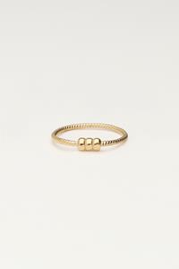 My jewellery Minimalistische ring met structuur en drie bolletjes