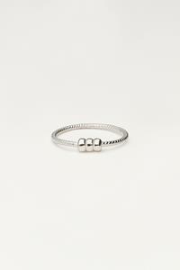 My jewellery Minimalistische ring met structuur en drie bolletjes