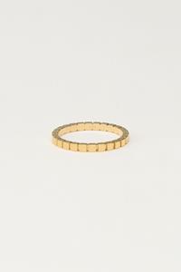 My jewellery Minimalistische ring met vierkantjes