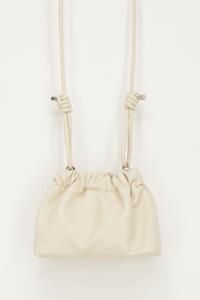 My jewellery Crème crossbody tas met plooien