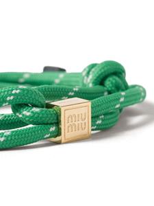 Miu Miu Armband met logo - Groen