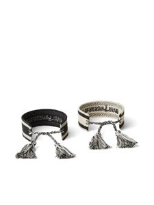 Karl Lagerfeld Twee geweven armbanden met geborduurd logo - Zwart