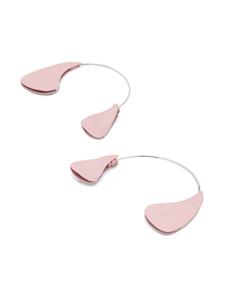 Jil Sander logo-engraved enamelled earrings - Roze