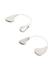 Jil Sander logo-engraved earrings - Zilver