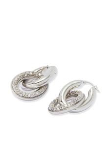 Jil Sander double-hoop zircon earrings - Zilver