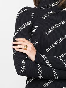 Balenciaga Zegelring met logoplakkaat - Goud