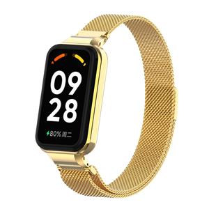 Strap-it Xiaomi Smart Band 8 Active Milanese band (goud)