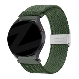 Bandz Samsung Galaxy Watch 4 Classic 46mm gevlochten nylon band (olijfgroen)