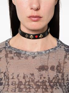 OUR LEGACY Card Deck leather choker - Zwart