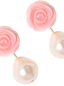 Jennifer Behr Telma floral drop earrings - Roze