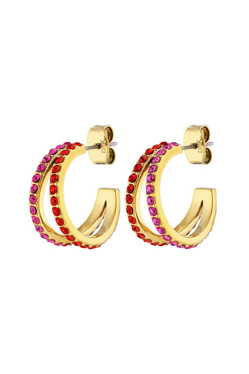 Dyrberg Kern Dyrberg/Kern Twinnie Earring, Color: Gold/Red, Onesize, Women