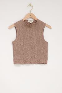 My jewellery Taupe mouwloze top bubble