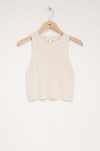 My jewellery Beige tanktop met rib