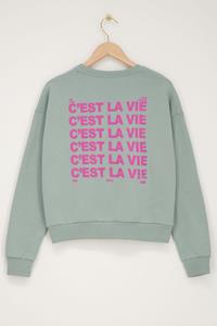 My jewellery Mintgroene sweater C'est la vie