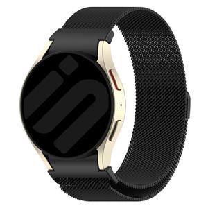 Strap-it Samsung Galaxy Watch 6 44mm 'One push' Milanese band (zwart)