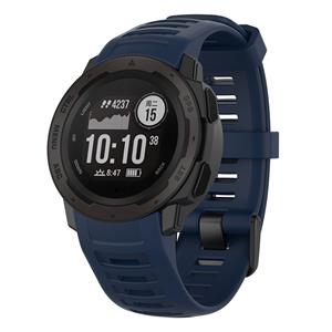 Strap-it Garmin Instinct 1 / 2 siliconen bandje (donkerblauw)