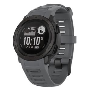 Strap-it Garmin Instinct 1 / 2 siliconen bandje (grijs)