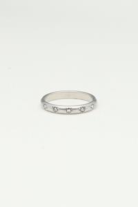 My jewellery Minimalistische ring met transparante sterretjes