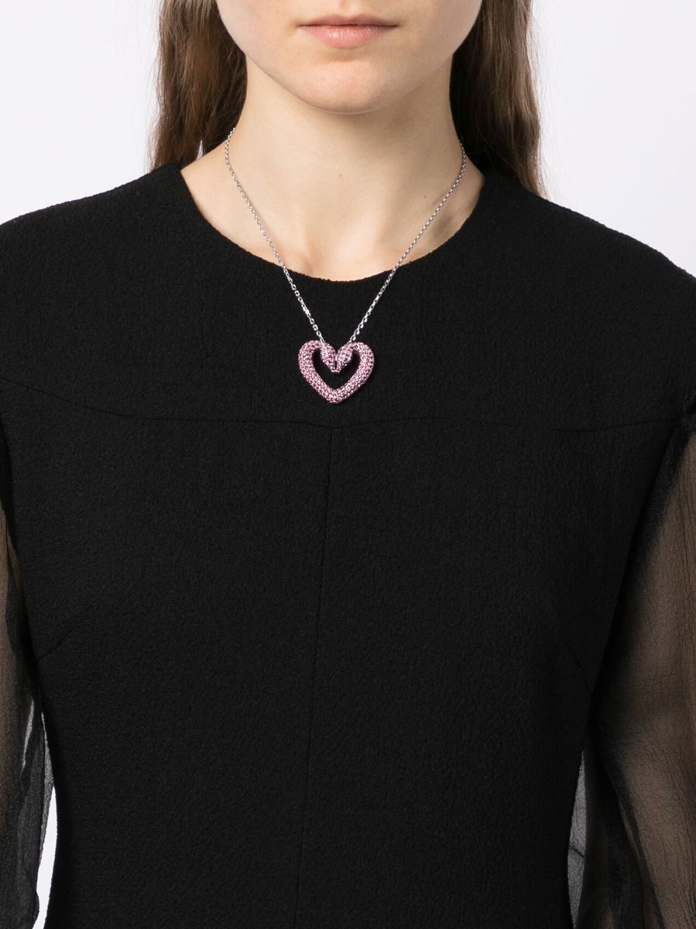 Swarovski Una heart-charm necklace - Roze