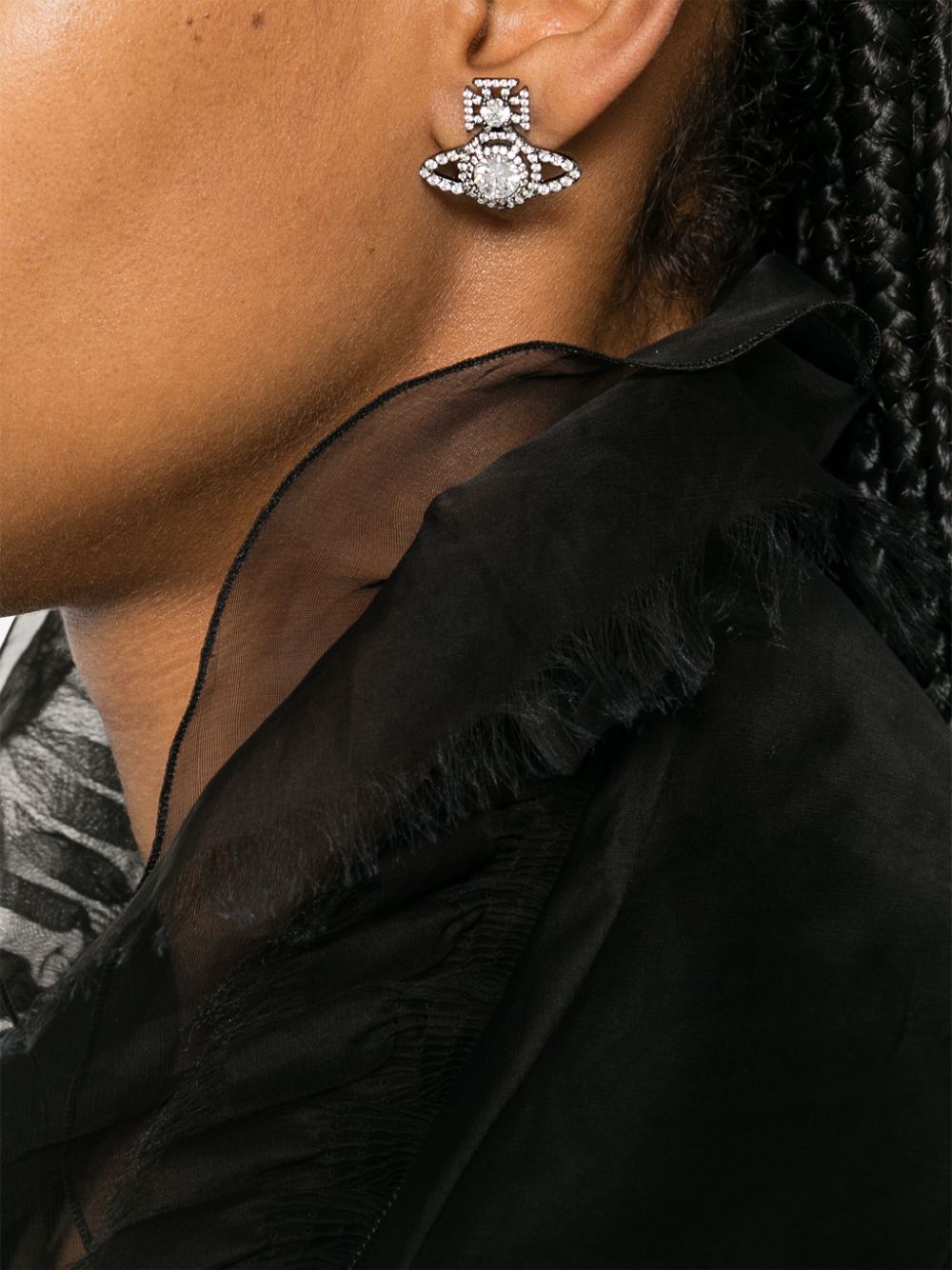 Vivienne Westwood Norabelle oorbellen verfraaid met kristallen - Grijs