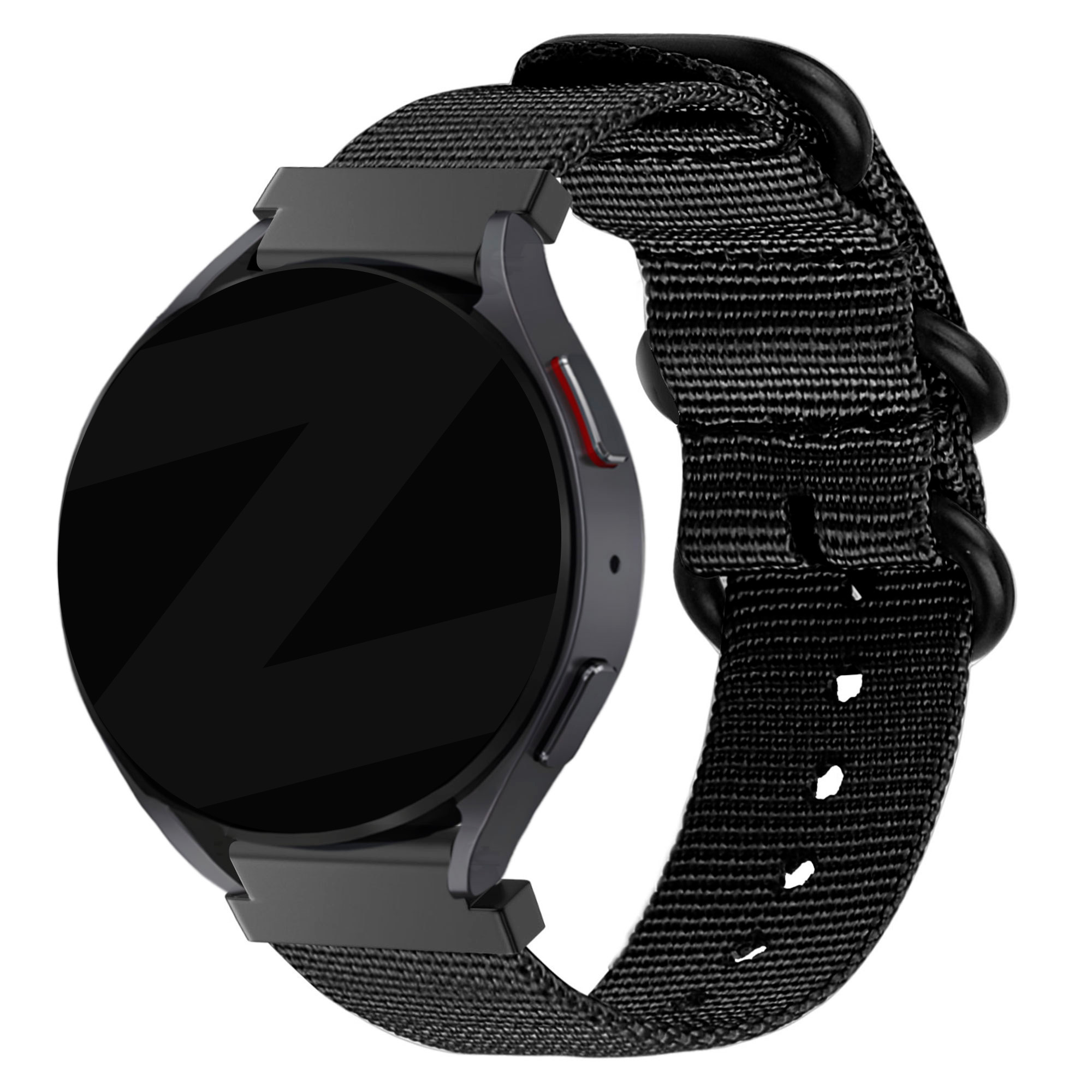 Bandz Huawei Watch 4 (Pro) nylon band met gesp (zwart)