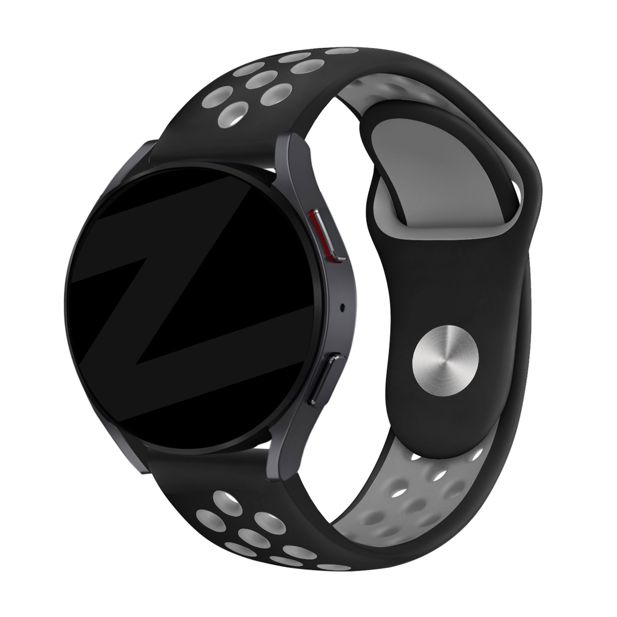 Bandz Huawei Watch 4 (Pro) sport band 'Deluxe' (zwart/grijs)