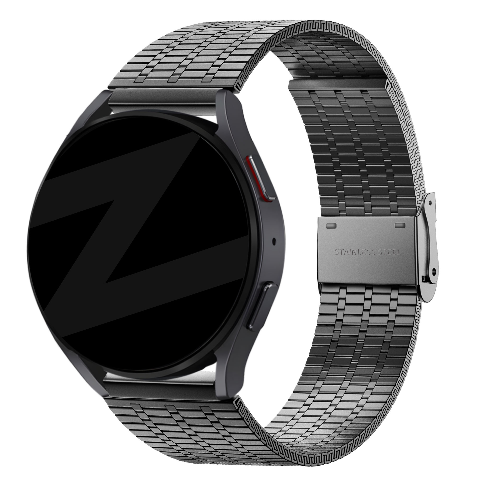 Bandz Huawei Watch 4 (Pro) verstelbare stalen band (zwart)