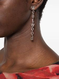 Vivienne Westwood logo-lettering drop earrings - Zilver