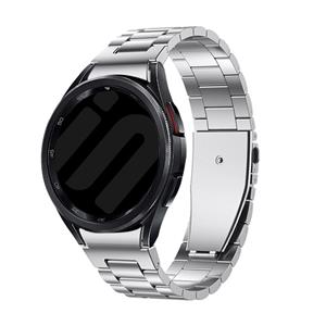 Strap-it Samsung Galaxy Watch 4 40mm 'One push' stalen band (zilver)