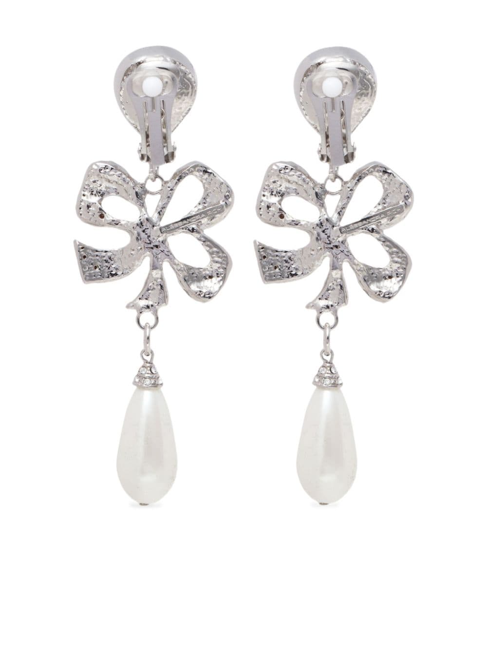 Alessandra Rich crystal-embellished clip-on drop earrings - Zilver