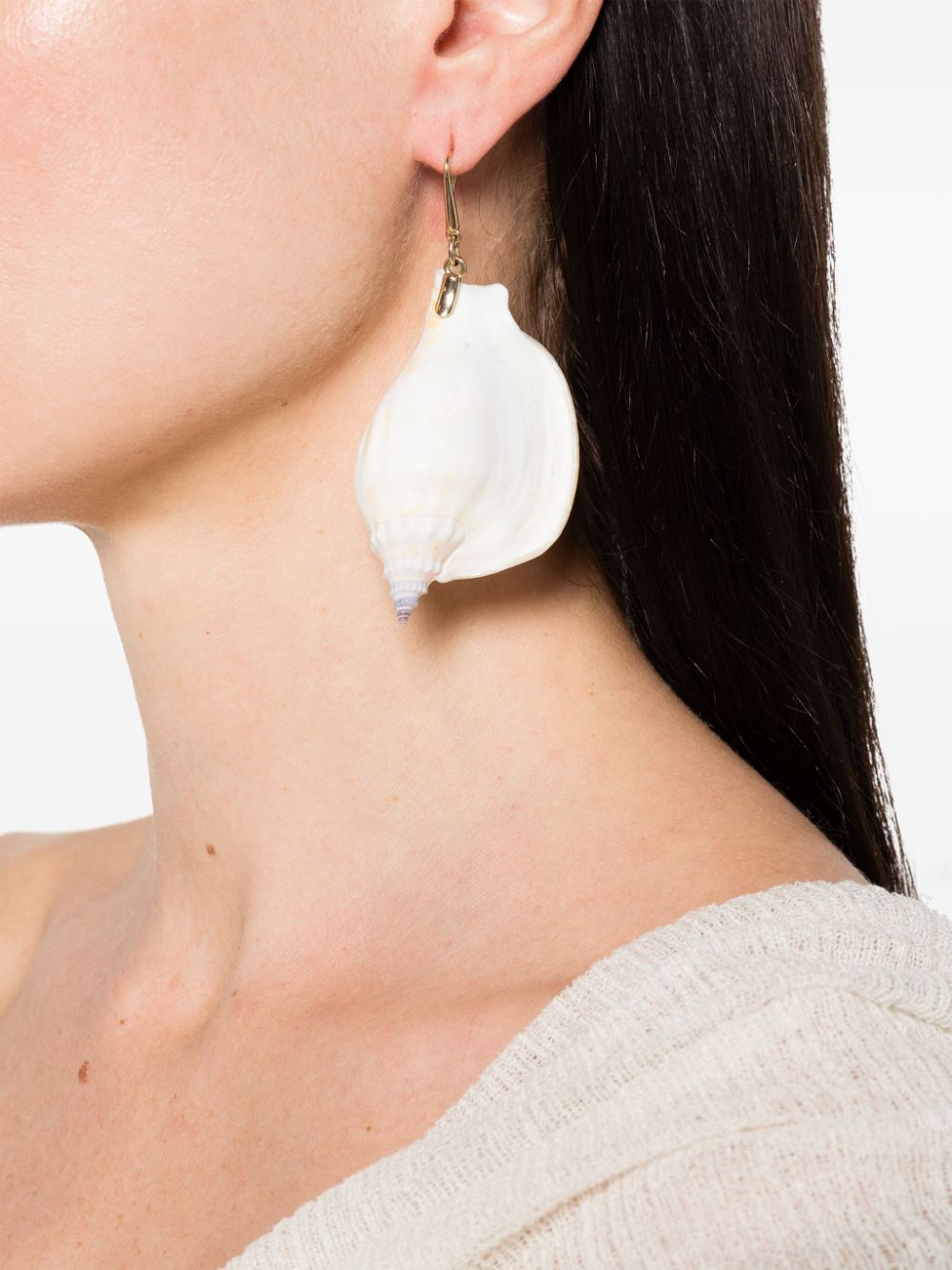 Roberto Cavalli shell-charm dangle earring - Goud