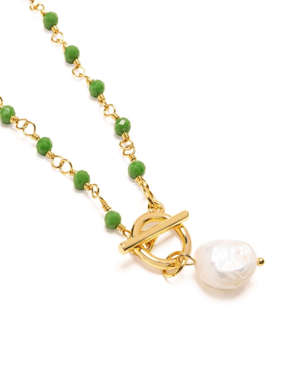Nialaya Jewelry pearl-pendant wrap necklace - Groen