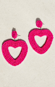 The Musthaves Heart Beads Oorbellen Fuchsia