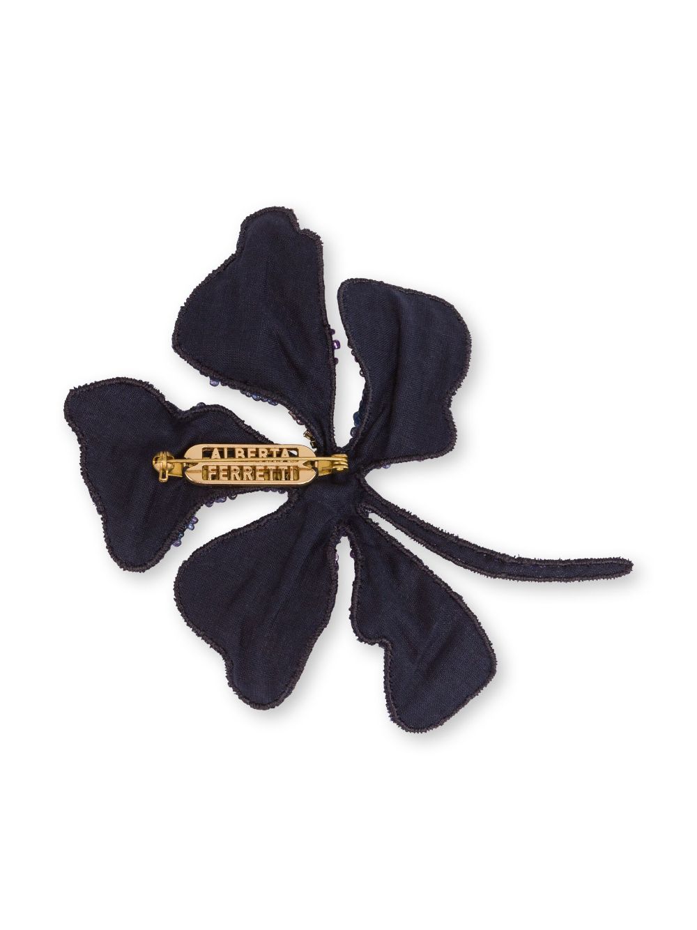 Alberta Ferretti beaded floral brooch - Blauw