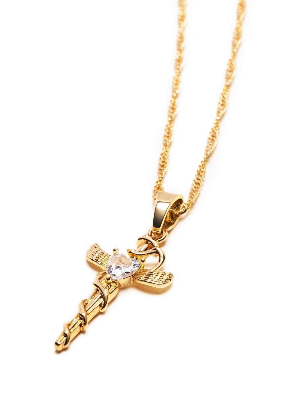 Nialaya Jewelry Caduceus pendant necklace - Goud