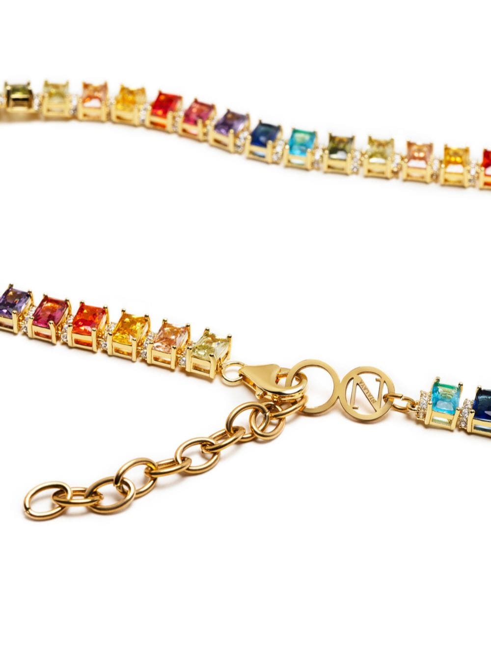 Nialaya Jewelry Square Tennis pendant necklace - Goud