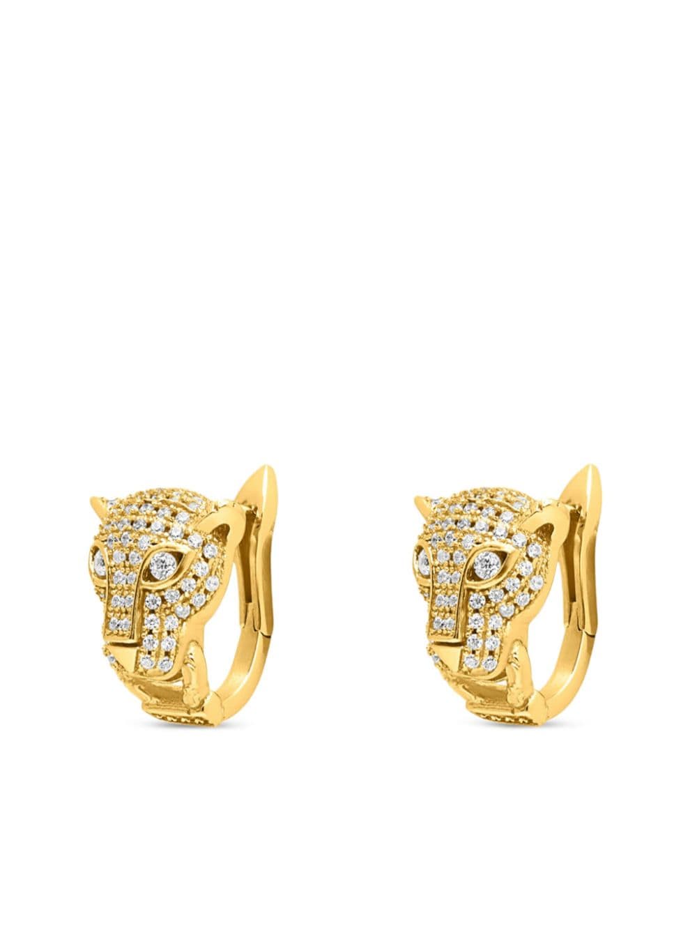 Nialaya Jewelry sterling silver Panther huggie earrings - Goud