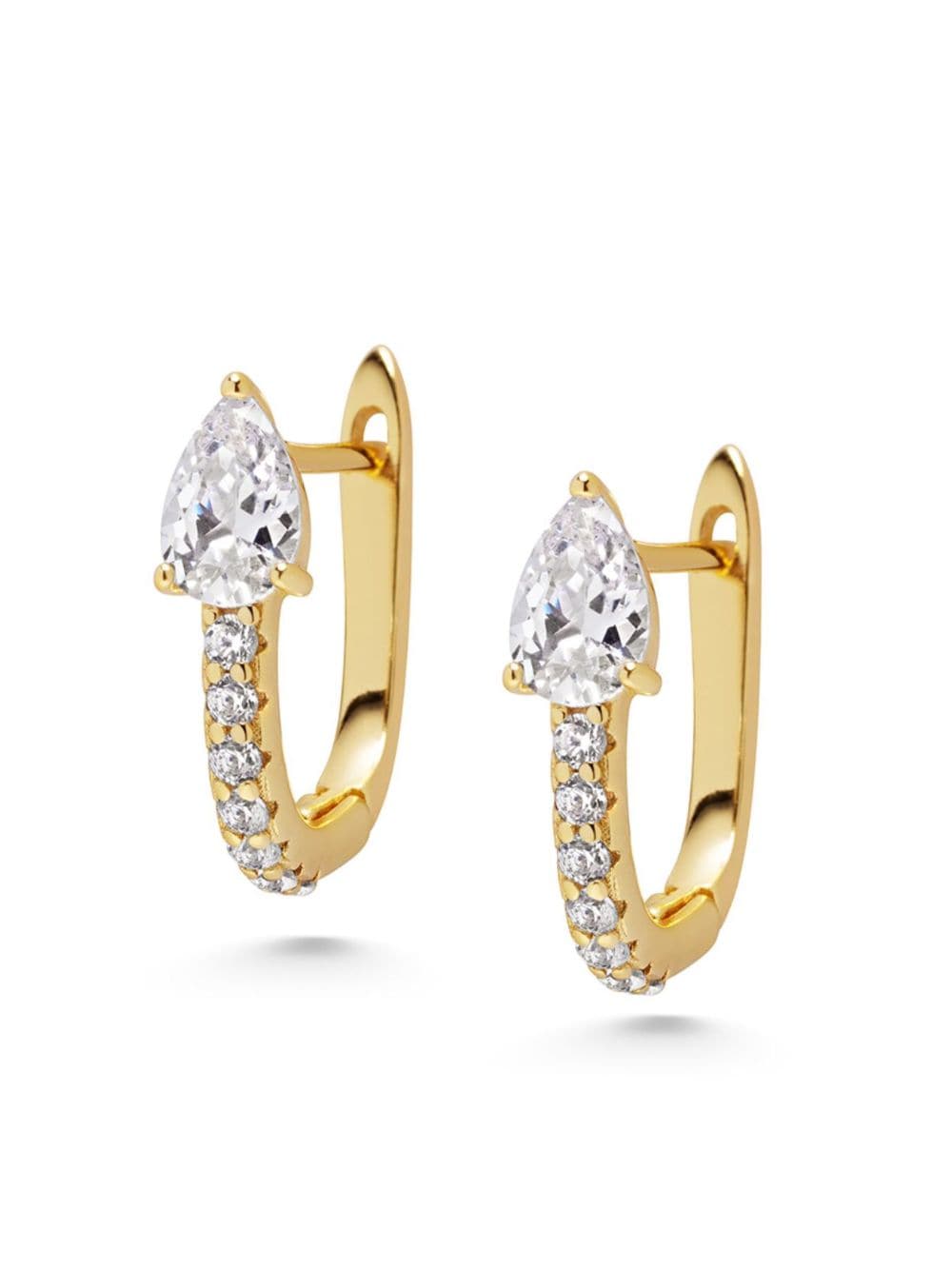 Nialaya Jewelry gold plated CZ hoop earrings - Goud