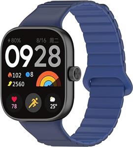 Strap-it Xiaomi Smart Band 8 Pro magnetisch siliconen bandje (duo blauw)