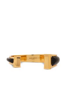 Saint Laurent leather cuff bracelet - Zwart