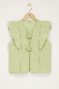 My jewellery Groen gilet met strikjes en ruffles