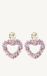 The Musthaves Heart Beads Oorbellen Mauve