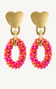 The Musthaves Lovely Beads Oorbellen Fuchsia