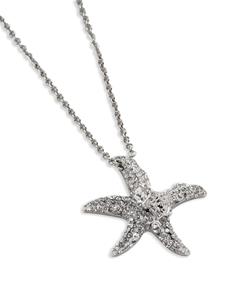 Versace crystal-embellished starfish-pendant necklace - Zilver