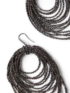 Brunello Cucinelli Vetro beaded hoop earrings - Zilver