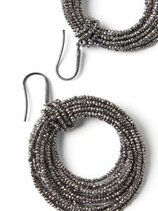 Brunello Cucinelli Vetro beaded hoop earrings - Zilver
